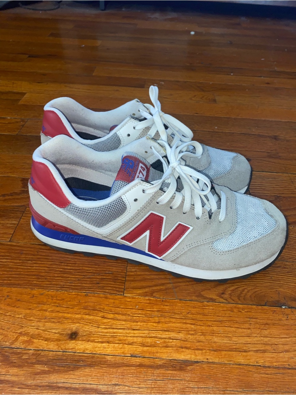 New Balance 574 (Grey/Red/Blue)